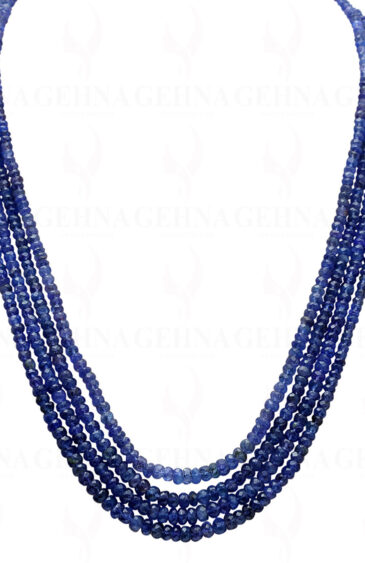 4 Rows of tanzanite Gemstone Faceted Bead Necklace NS-1722