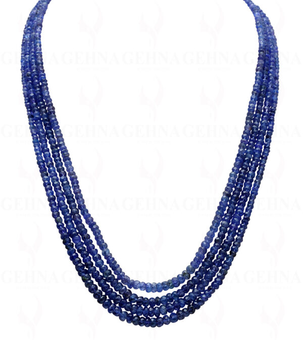 4 Rows of tanzanite Gemstone Faceted Bead Necklace NS-1722