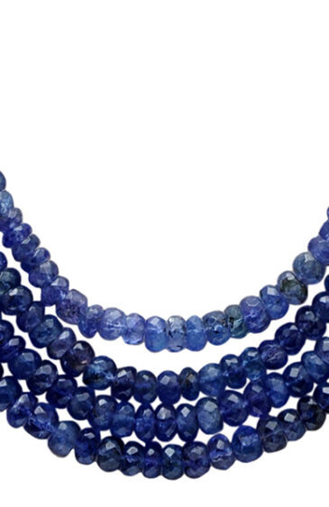 4 Rows of tanzanite Gemstone Faceted Bead Necklace NS-1722