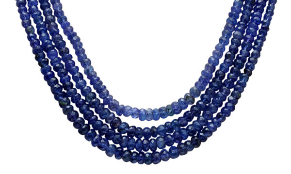 4 Rows of tanzanite Gemstone Faceted Bead Necklace NS-1722