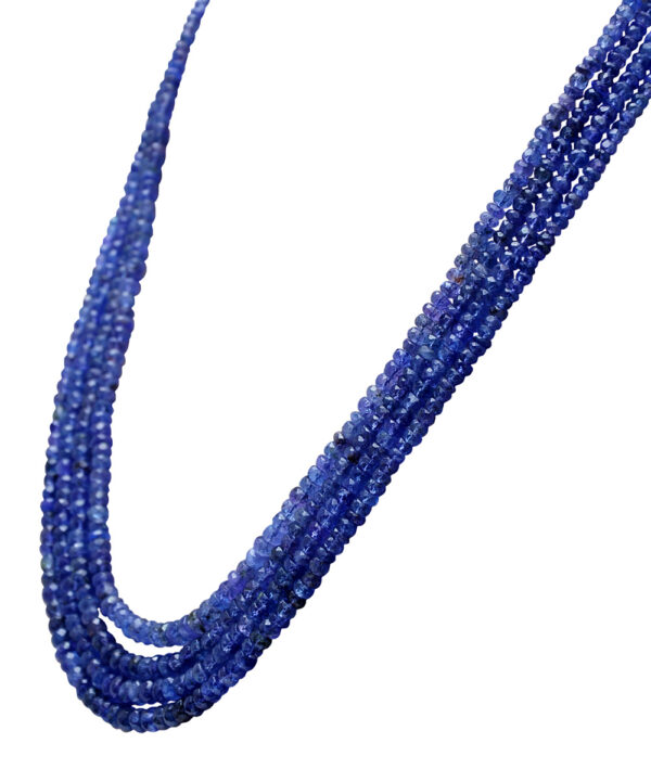 4 Rows of tanzanite Gemstone Faceted Bead Necklace NS-1722