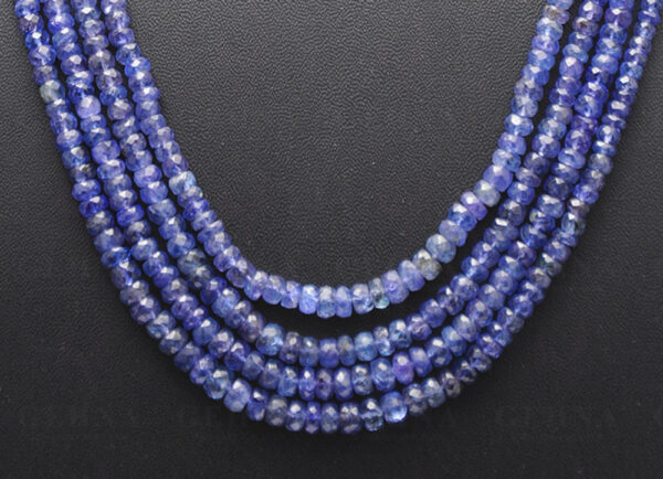 4 Rows of tanzanite Gemstone Faceted Bead Necklace NS-1722