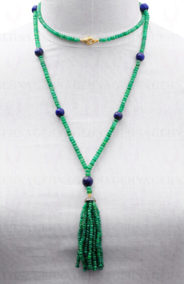 42″ Inches Emerald & Lapis Lazuli Gemstone Beaded Necklace NS-1724