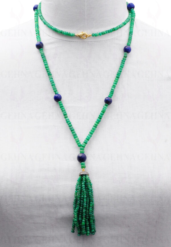 42" Inches Emerald & Lapis Lazuli Gemstone Beaded Necklace NS-1724