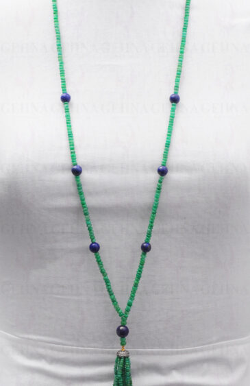 42″ Inches Emerald & Lapis Lazuli Gemstone Beaded Necklace NS-1724