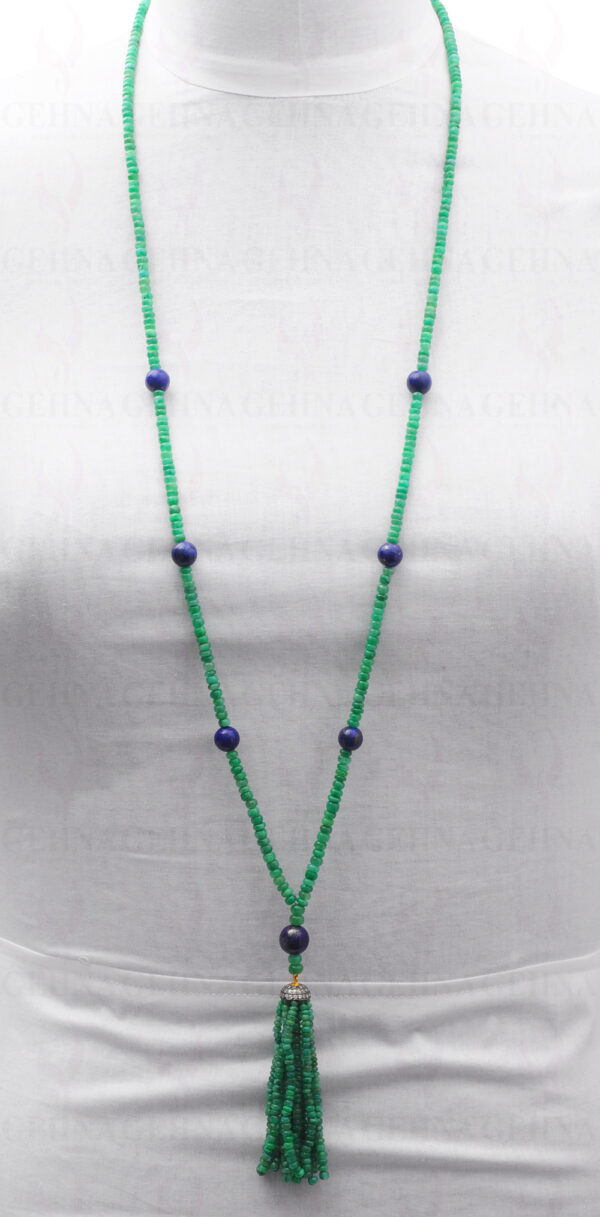 42" Inches Emerald & Lapis Lazuli Gemstone Beaded Necklace NS-1724