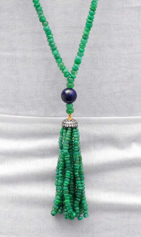 42" Inches Emerald & Lapis Lazuli Gemstone Beaded Necklace NS-1724