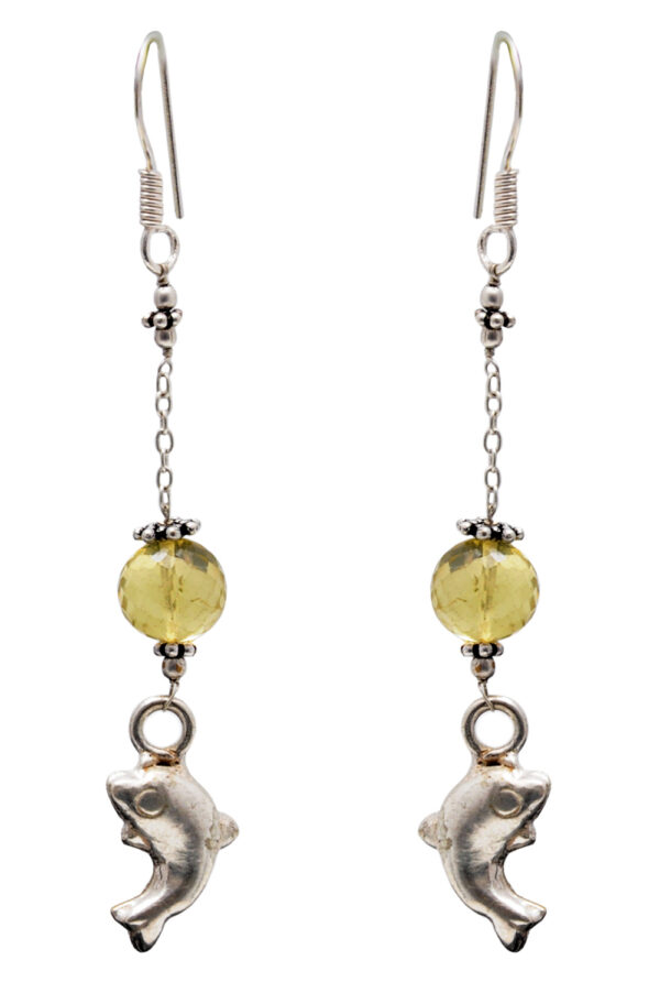 Lemon Topaz Gemstone Earring With Silver Element In .925 Silver ES-1727