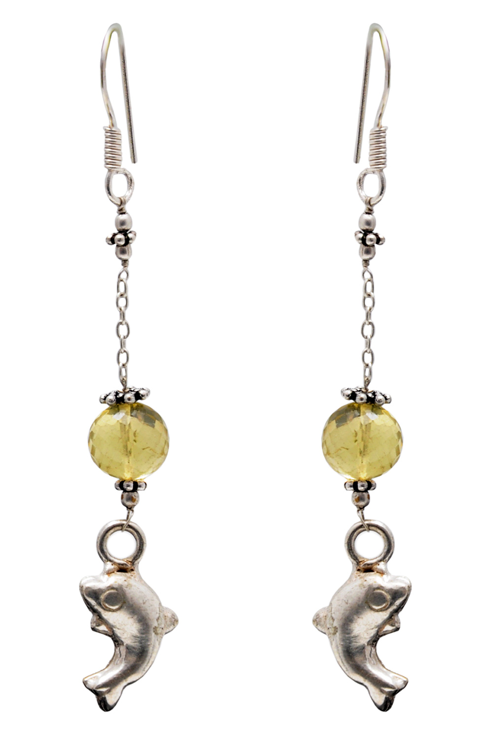 Lemon Topaz Gemstone Earring With Silver Element In .925 Silver ES-1727