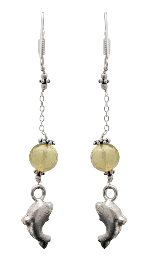 Lemon Topaz Gemstone Earring With Silver Element In .925 Silver ES-1727