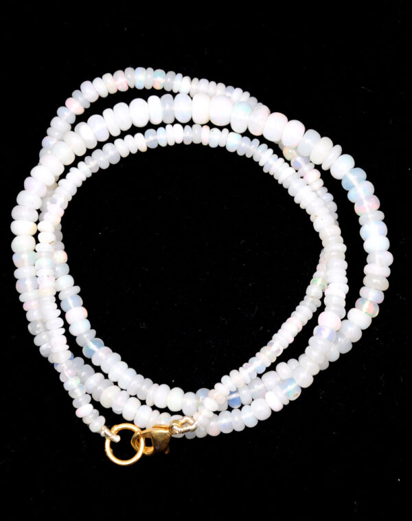 Natural Opal Gemstone Round Shaped Beaded Necklace NS-1733