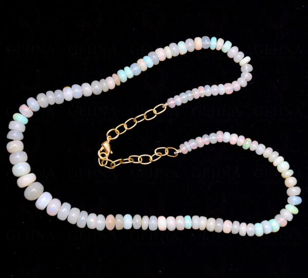 Natural Opal Gemstone Round Shaped Beaded Necklace NS-1734