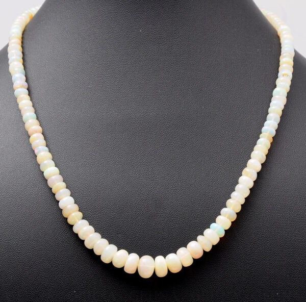 Natural Opal Gemstone Round Shaped Beaded Necklace NS-1734