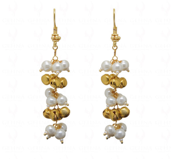 Pearl & Anklet Bells Knotted Earrings ES-1735