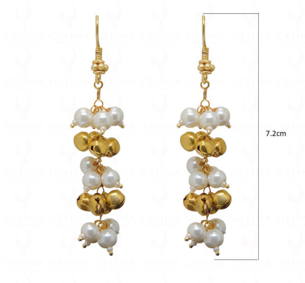 Pearl & Anklet Bells Knotted Earrings ES-1735