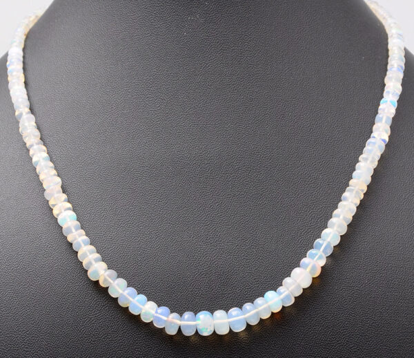 Natural Opal Gemstone Round Shaped Beaded Necklace NS-1735