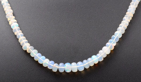 Natural Opal Gemstone Round Shaped Beaded Necklace NS-1735