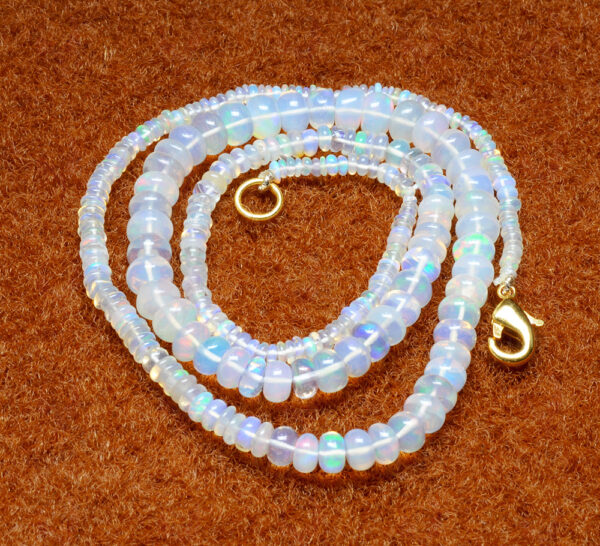 Natural Opal Gemstone Round Shaped Beaded Necklace NS-1736