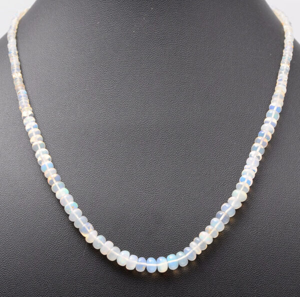 Natural Opal Gemstone Round Shaped Beaded Necklace NS-1736