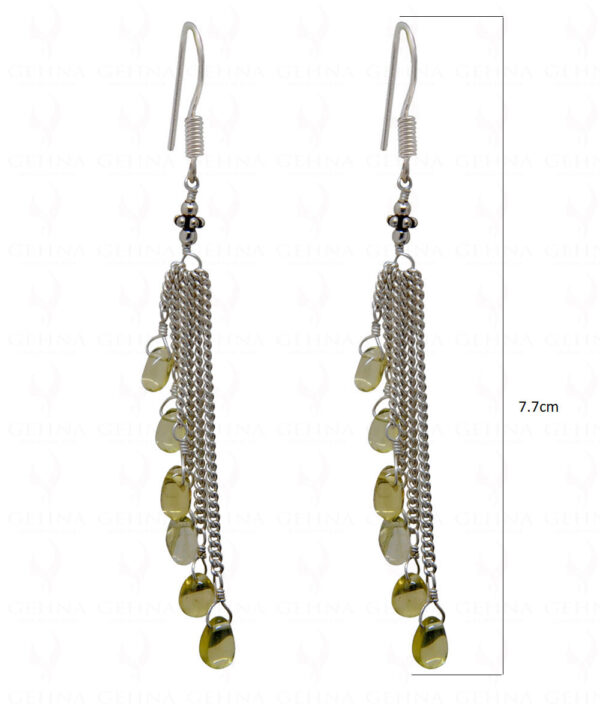 Lemon Topaz Gemstone Drop Shape Bead Earrings ES-1737