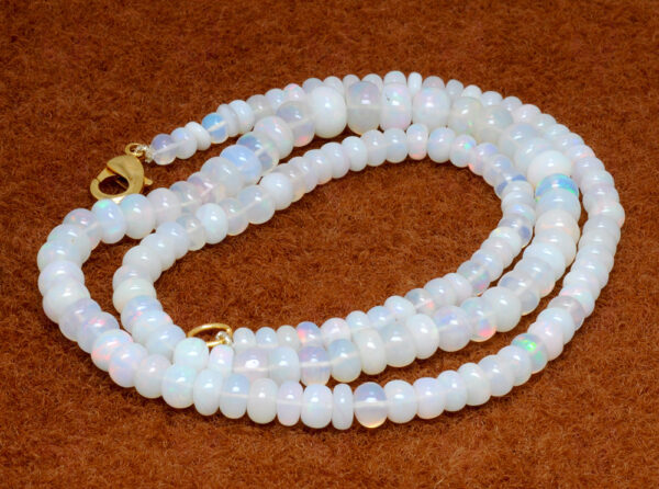 Opal Gemstone Round Shaped Bead Necklace NS-1739