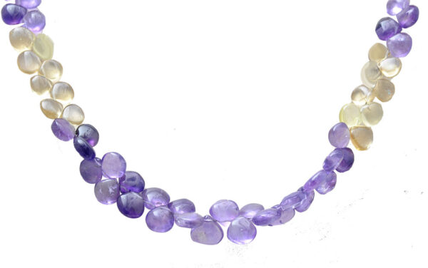 Lemon Topaz & Amethyst Gemstone Almond Shaped Necklace NS-1744