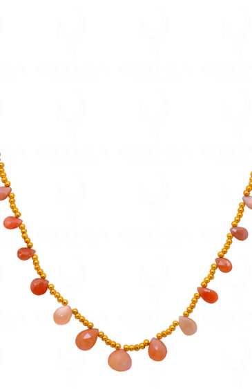 Multi Color Rainbow MooNS-tone & Golden Element Necklace NS-1745