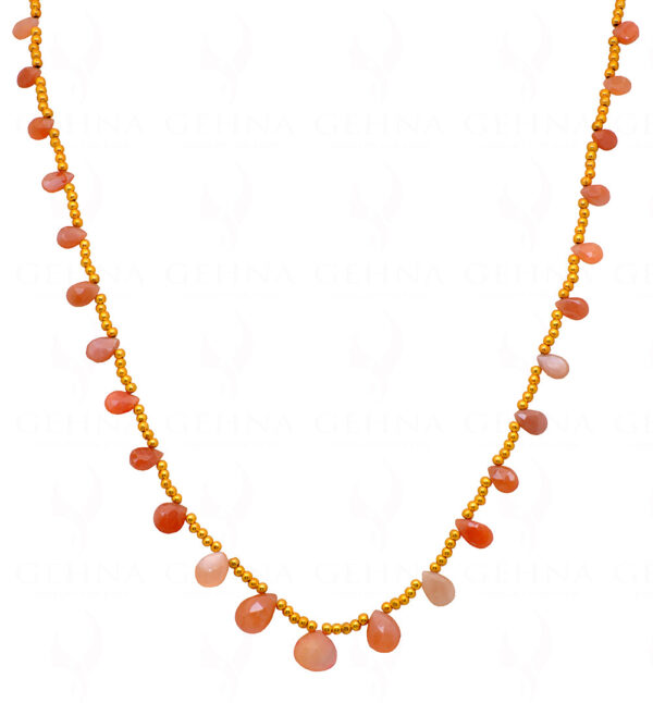 Multi Color Rainbow MooNS-tone & Golden Element Necklace NS-1745