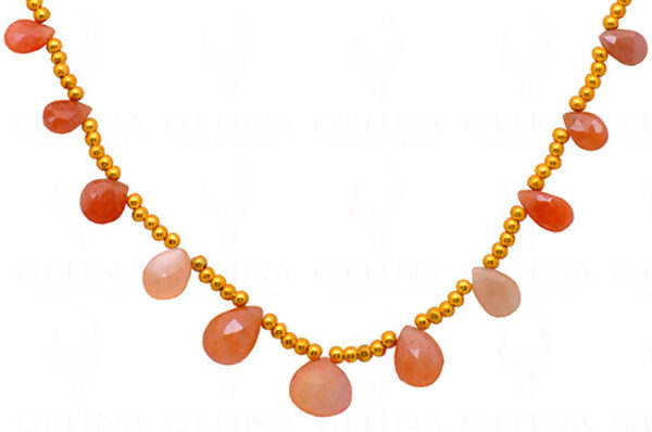 Multi Color Rainbow MooNS-tone & Golden Element Necklace NS-1745