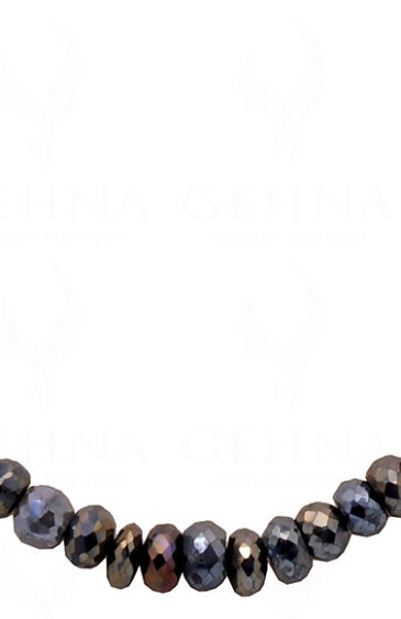 Black Pyrite Gemstone Faceted Bead Necklace NS-1746