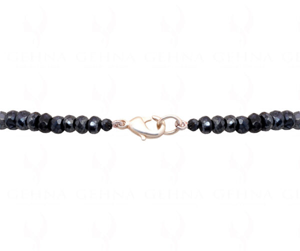 Black Pyrite Gemstone Faceted Bead Necklace NS-1746