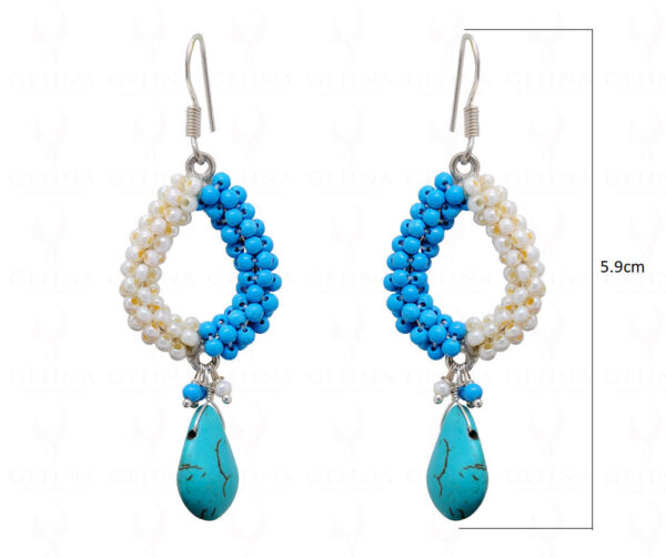 Pearl & Turquoise Bead Earrings ES-1748