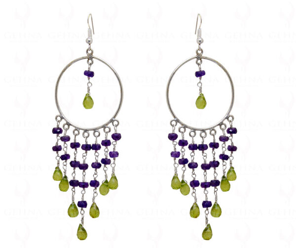 Amethyst & Peridot Beads Earrings ES-1749