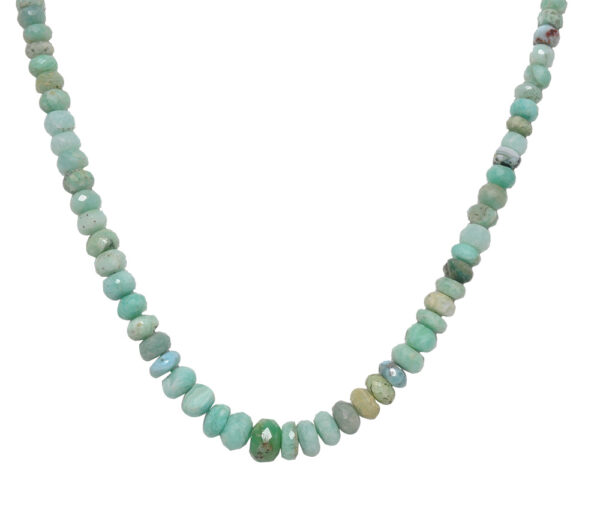 Chrysoprase Gemstone Faceted Beaded Necklace NS-1749