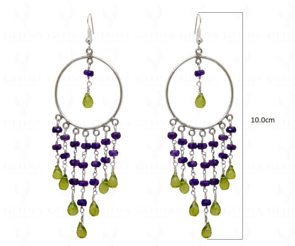 Amethyst & Peridot Beads Earrings ES-1749