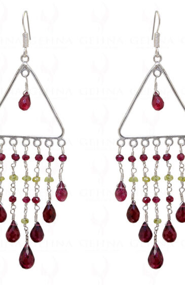 Peridot & Red Garnet Beads Earrings ES-1750