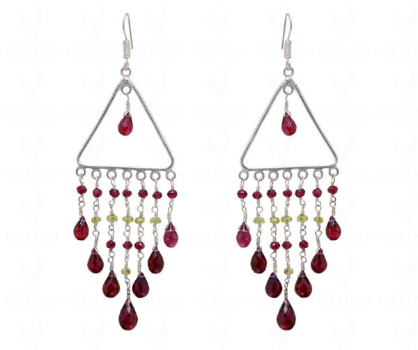 Peridot & Red Garnet Beads Earrings ES-1750