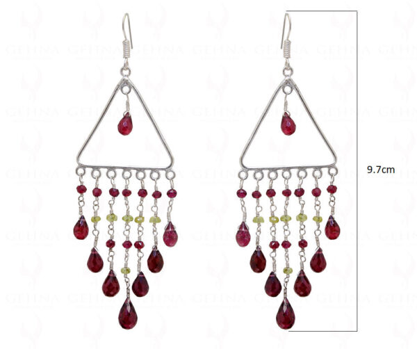 Peridot & Red Garnet Beads Earrings ES-1750