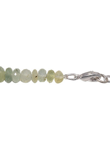 Mix Shape Green Prehnite & Black Spinel Faceted Beaded Necklace NS-1750