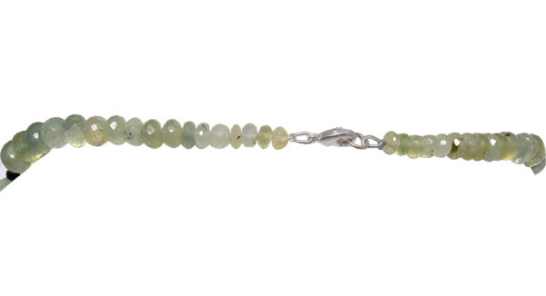 Mix Shape Green Prehnite & Black Spinel Faceted Beaded Necklace NS-1750