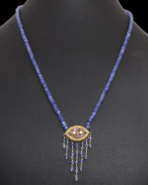 tanzanite gemstone faceted bead necklace with stone studded Necklace NS-1755