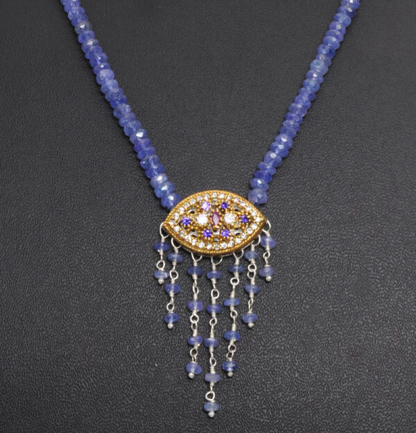 tanzanite gemstone faceted bead necklace with stone studded Necklace NS-1755