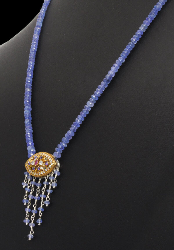 tanzanite gemstone faceted bead necklace with stone studded Necklace NS-1755