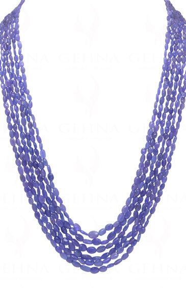 6 rows necklace of natural tanzanite beads NS-1757