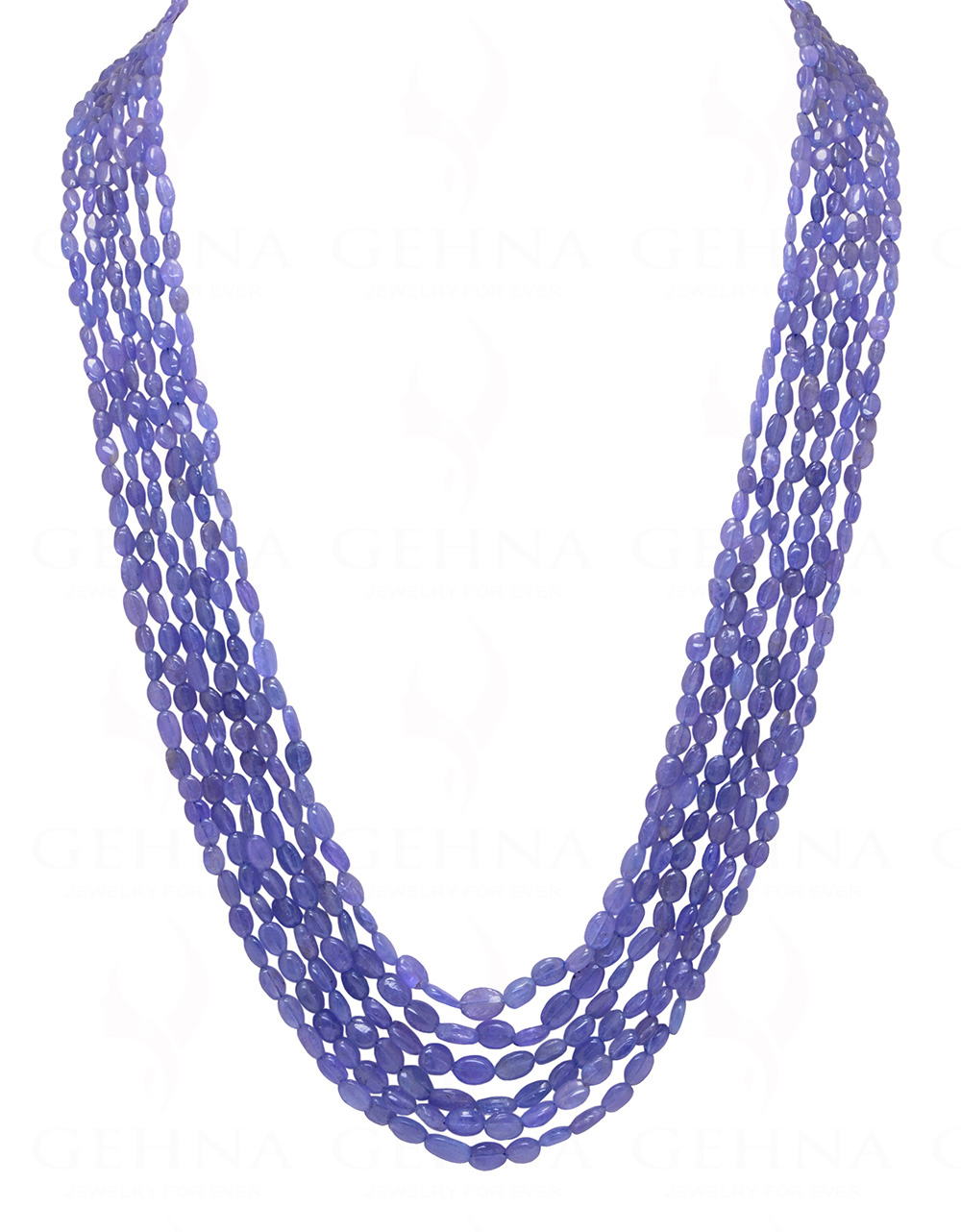 6 rows necklace of natural tanzanite beads NS-1757