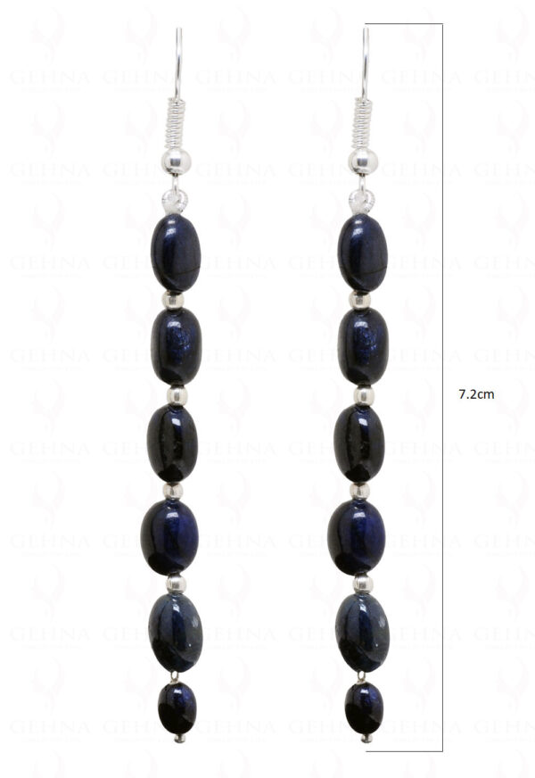 Natural Blue Sapphire Gemstone Bead Earrings ES-1757