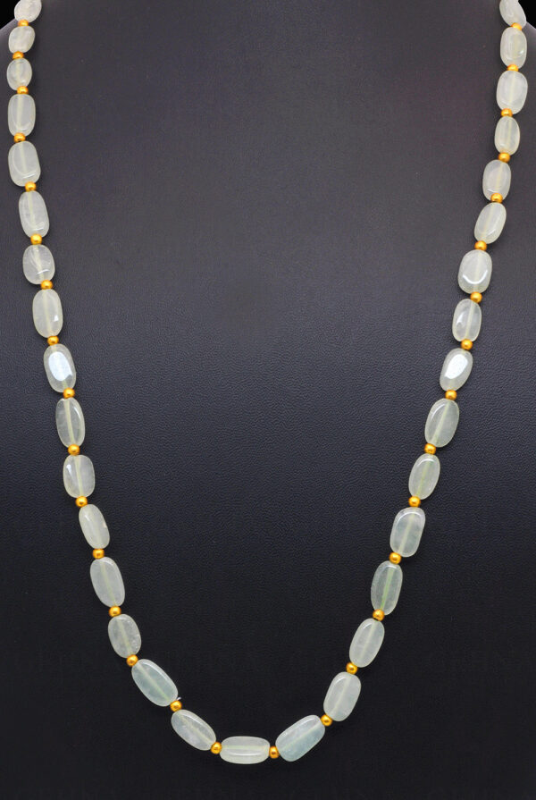 green aventurine gemstone faceted bead necklace NS-1759