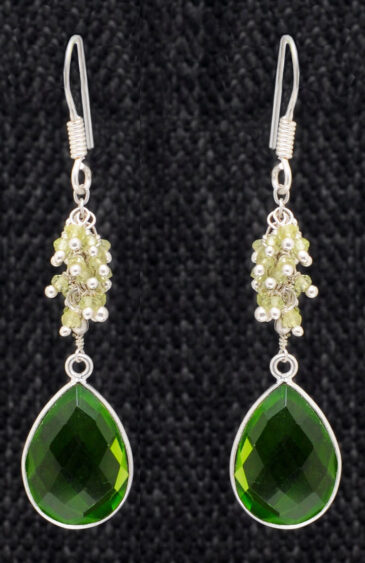 Peridot Gemstone Beaded Earrings ES-1760