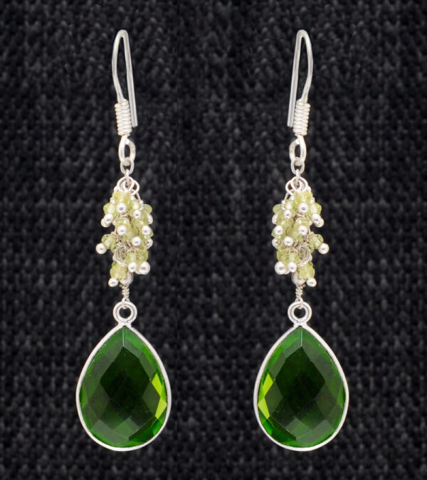 Peridot Gemstone Beaded Earrings ES-1760