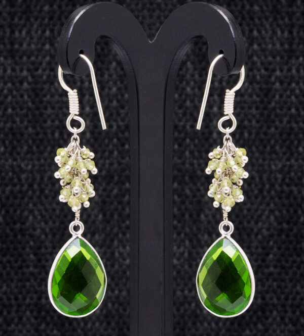 Peridot Gemstone Beaded Earrings ES-1760